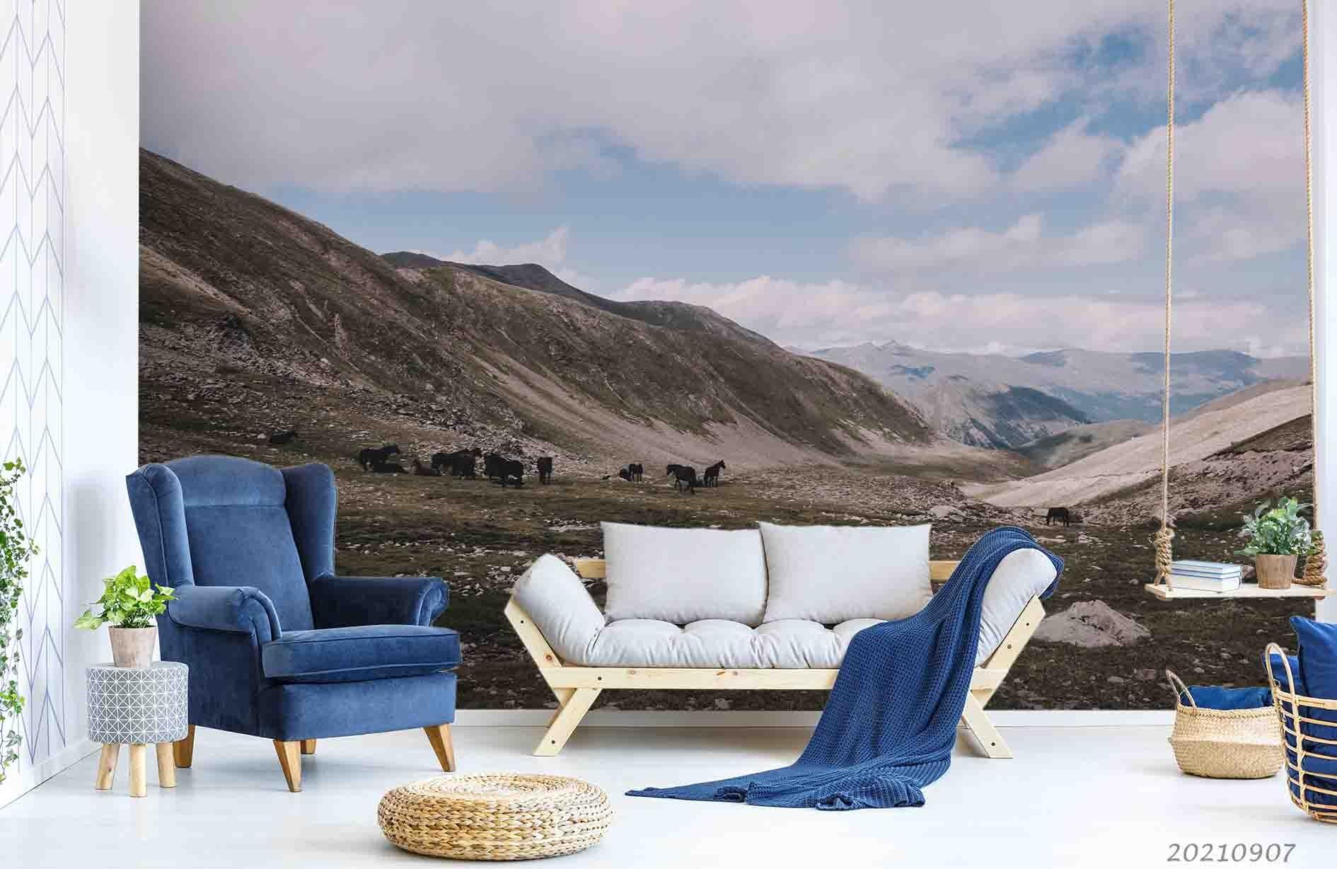 3D Sky Mountain Landscape Wall Mural Wallpaper LQH 213- Jess Art Decoration
