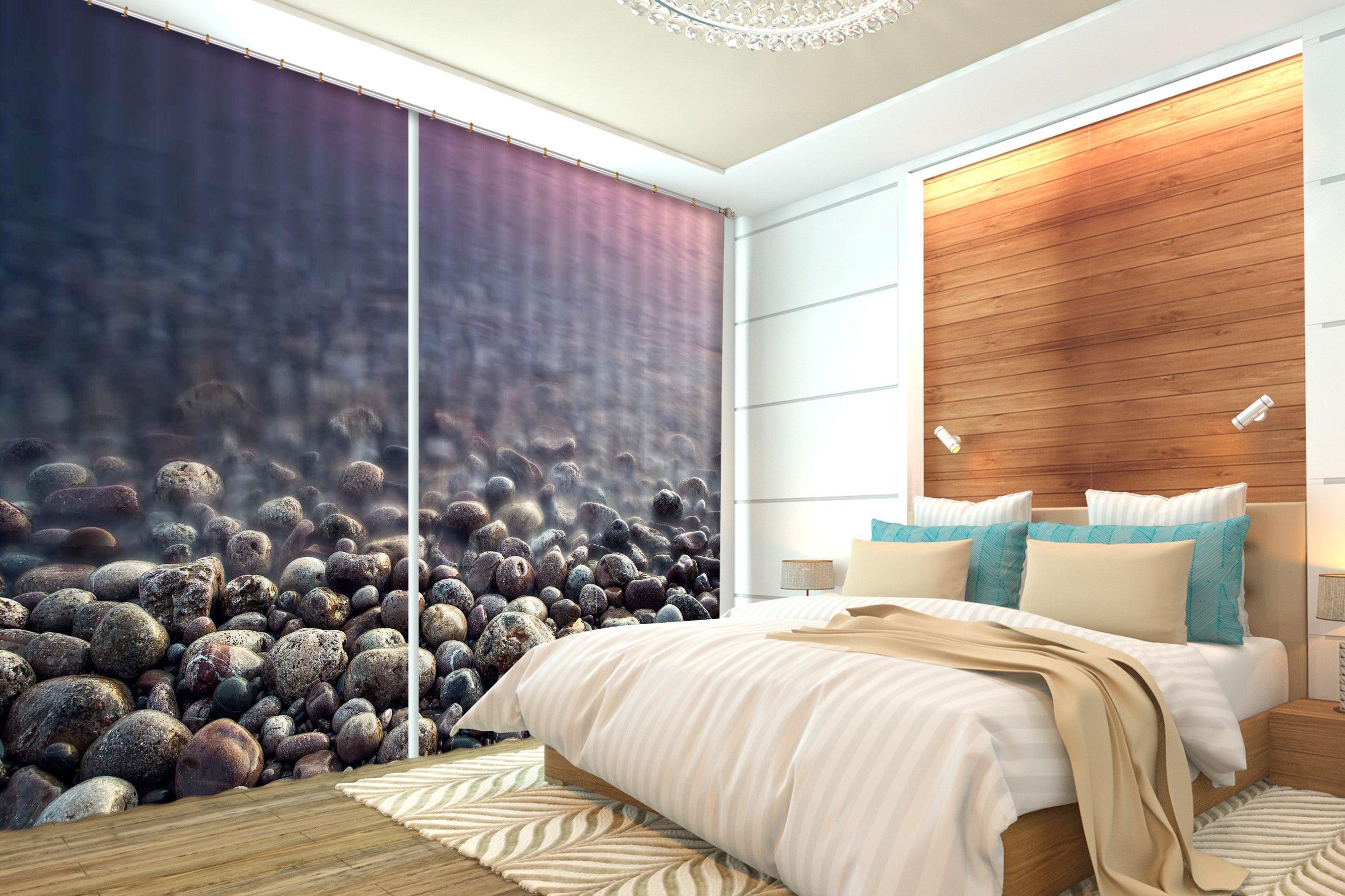 3D Pebble Stone Curtains and Drapes SF08- Jess Art Decoration