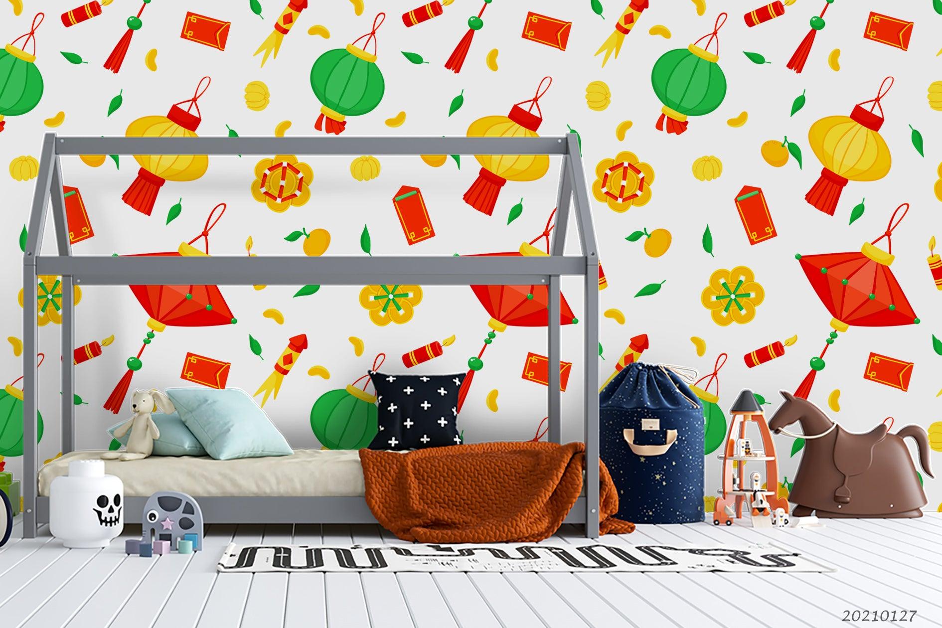 3D Chinese New Year Wall Mural Wallpaper LQH 33- Jess Art Decoration