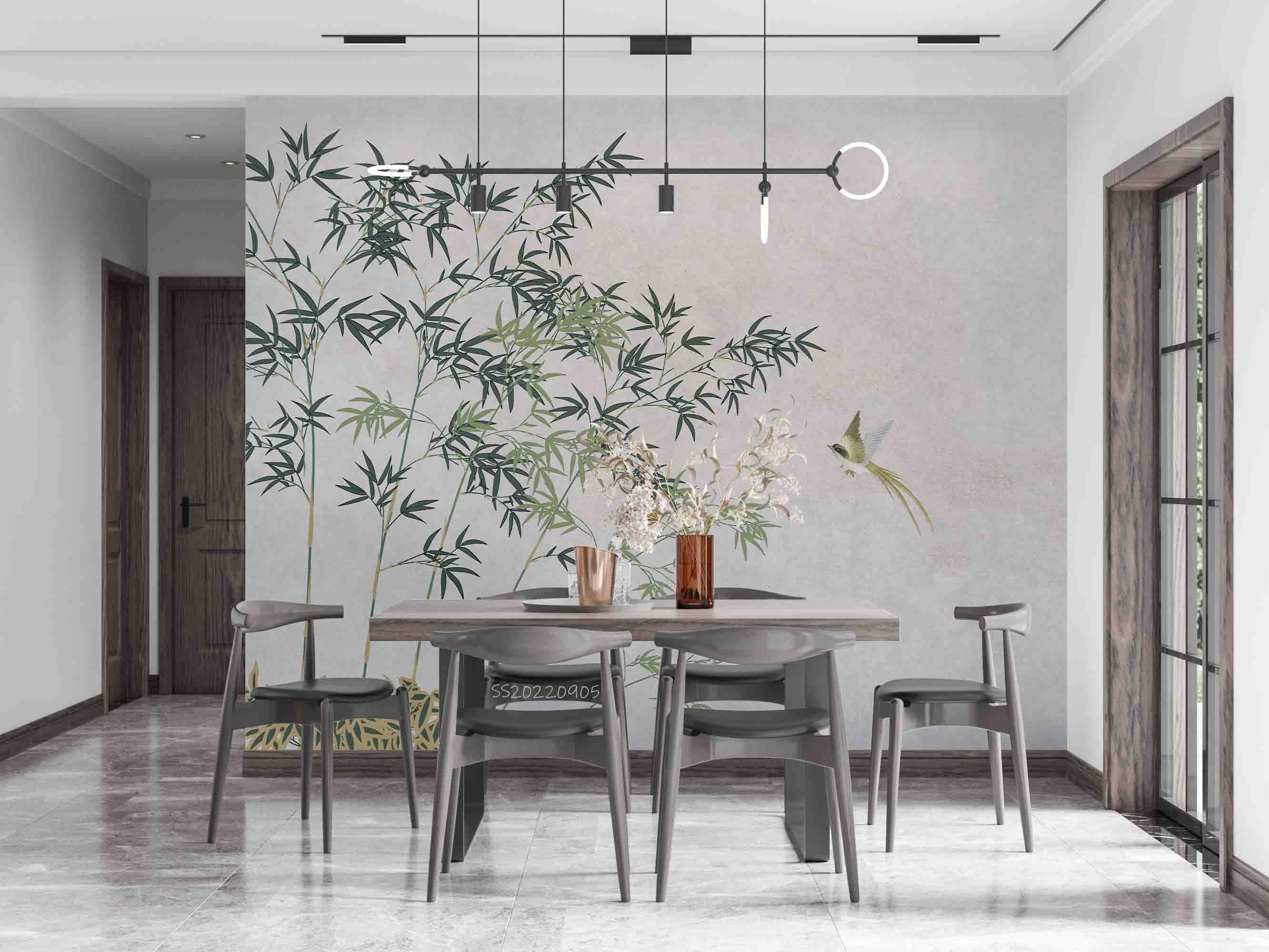 3D Chinese Bamboo Magpie Wall Mural Wallpaper GD 2562- Jess Art Decoration