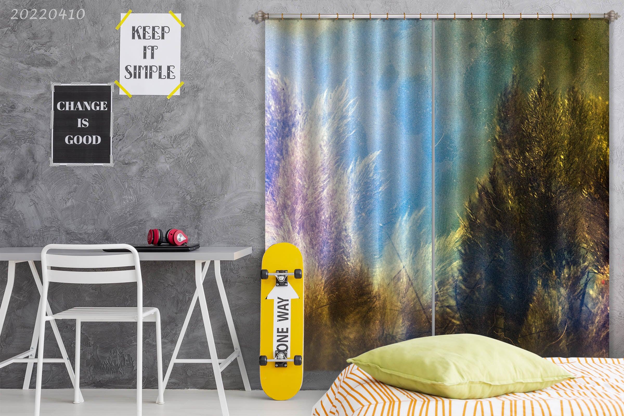 3D Woods Trees Painting Art Curtains and Drapes GD 3997- Jess Art Decoration