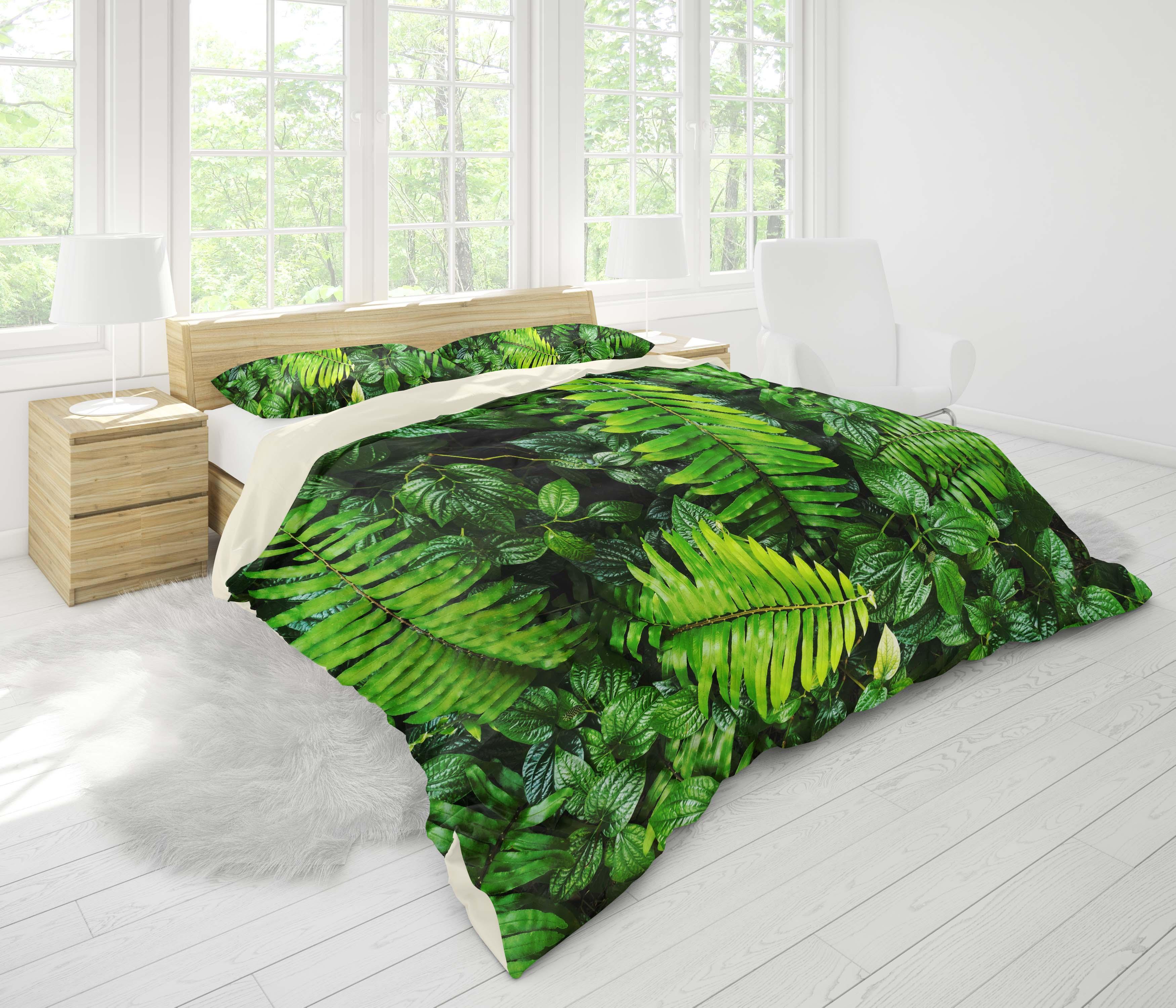 3D Tropical Green Leaves Quilt Cover Set Bedding Set Pillowcases 54- Jess Art Decoration