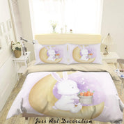 3D Purple Rabbit Moon Carrot Quilt Cover Set Bedding Set Duvet Cover Pillowcases SF68- Jess Art Decoration
