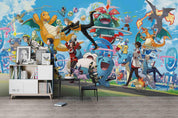 3D Animal Dragon Cartoon cartoon animal dragon mural wall mural wallpaper for playroom - view 3