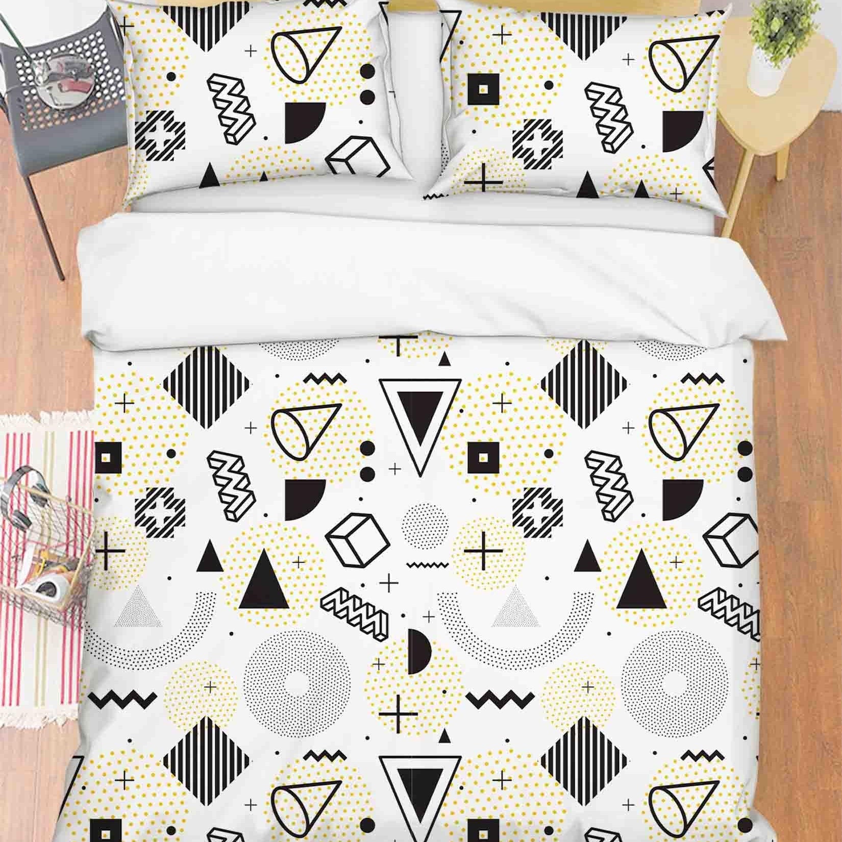 3D Abstract Geometric Pattern Quilt Cover Set Bedding Set Duvet Cover Pillowcases 127- Jess Art Decoration
