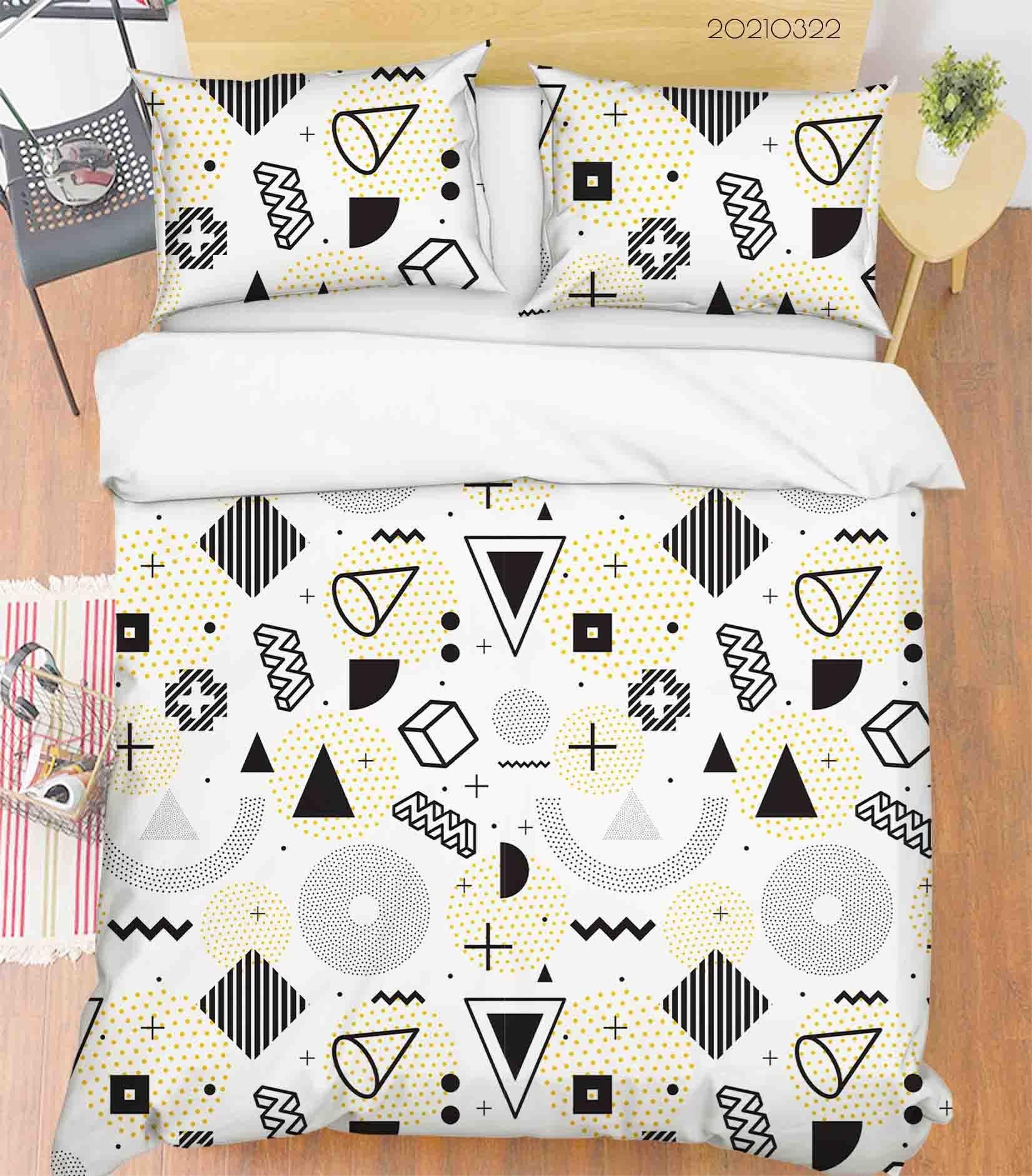3D Abstract Geometric Pattern Quilt Cover Set Bedding Set Duvet Cover Pillowcases 127- Jess Art Decoration