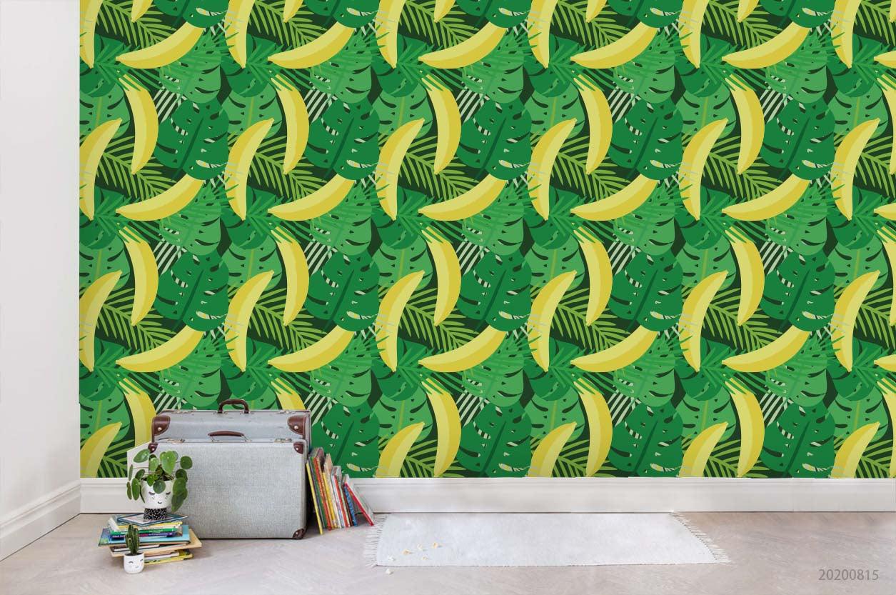 3D Cartoon Banana Fruity Green Plant Wall Mural Wallpaper LXL 1038- Jess Art Decoration
