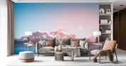 3D Mountain Range Forest Sunrise Wall Mural Wallpaper SWW3723- Jess Art Decoration