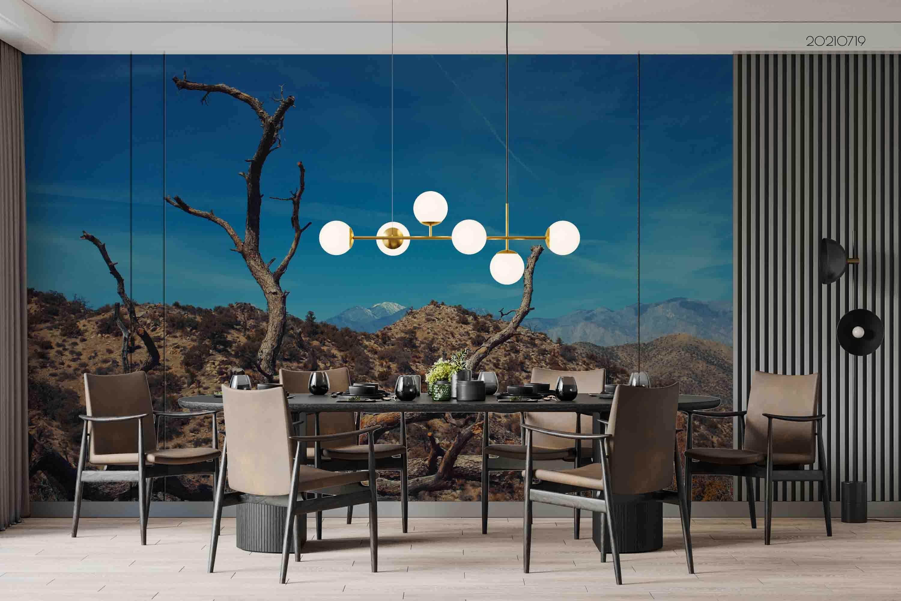 3D Withered Tree Mountain Sky Wall Mural Wallpaper SWW3000- Jess Art Decoration