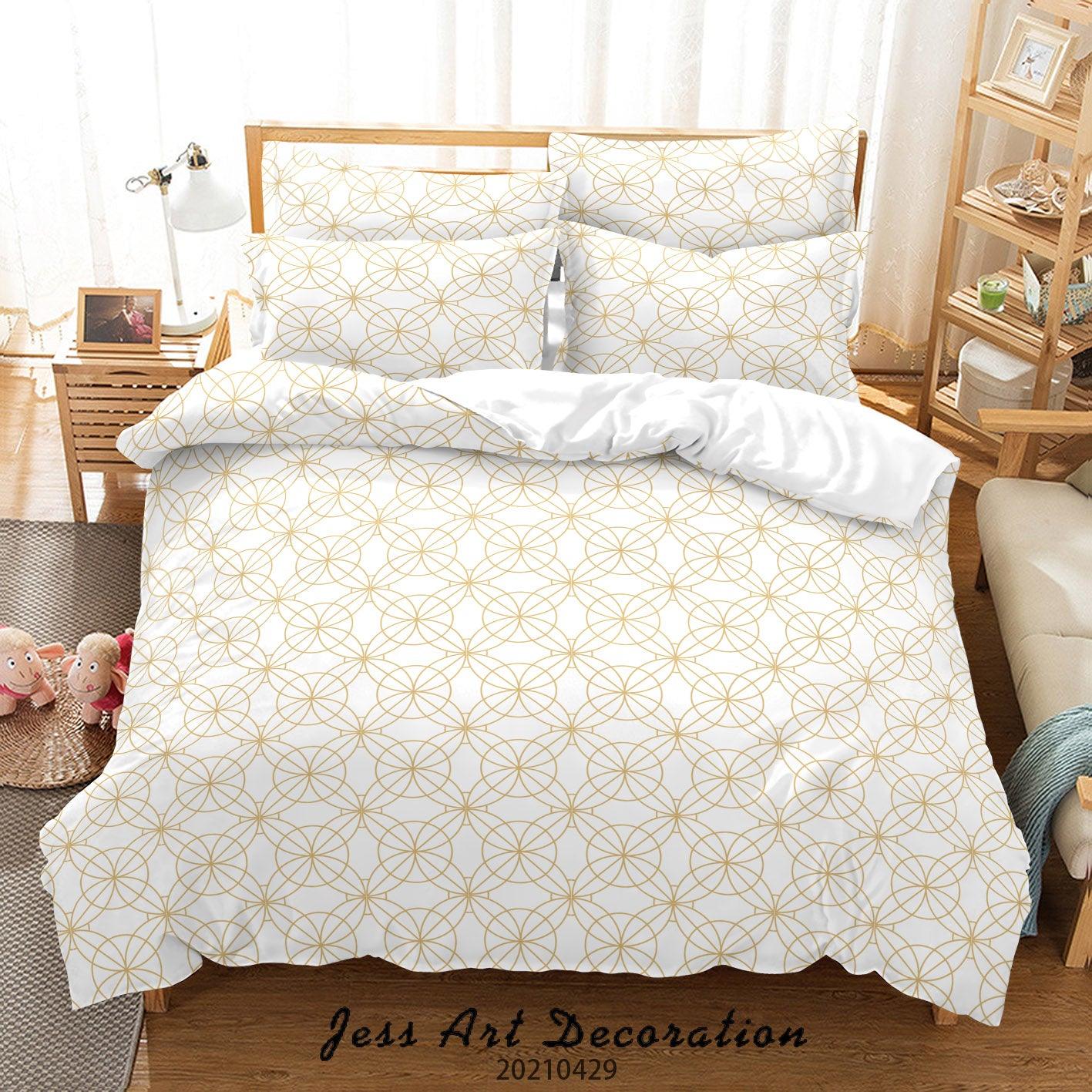3D Abstract Golden Geometry Quilt Cover Set Bedding Set Duvet Cover Pillowcases 237- Jess Art Decoration