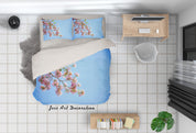 3D Blue Sky Cherry Blossom Flowering Branch Quilt Cover Set Bedding Set Duvet Cover Pillowcases 206- Jess Art Decoration