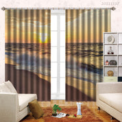 3D Sunset Sky Beach Landscape Curtains and Drapes LQH 25- Jess Art Decoration