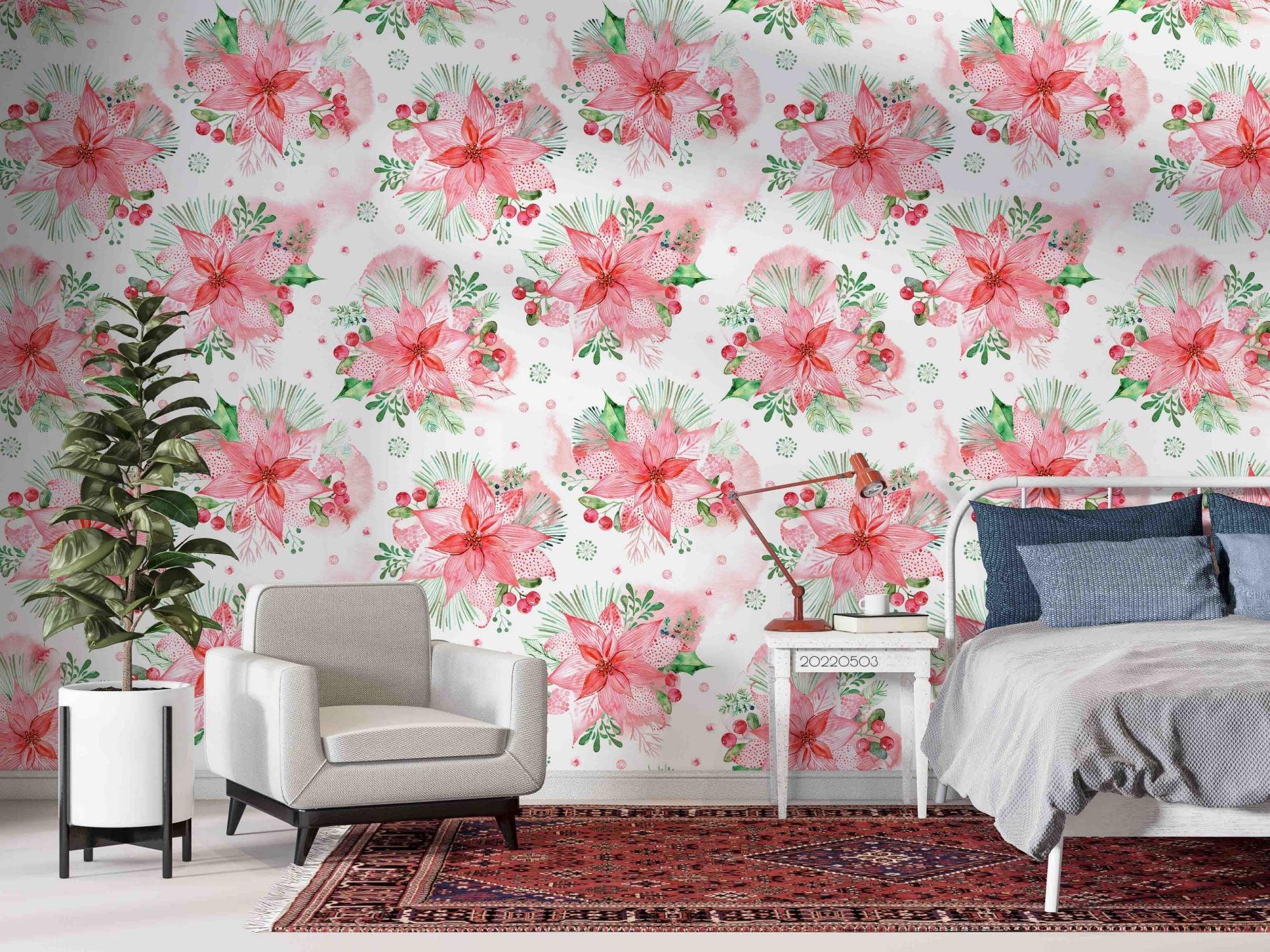 3D Floral Seamless Wall Mural Wallpaper SWW 227- Jess Art Decoration