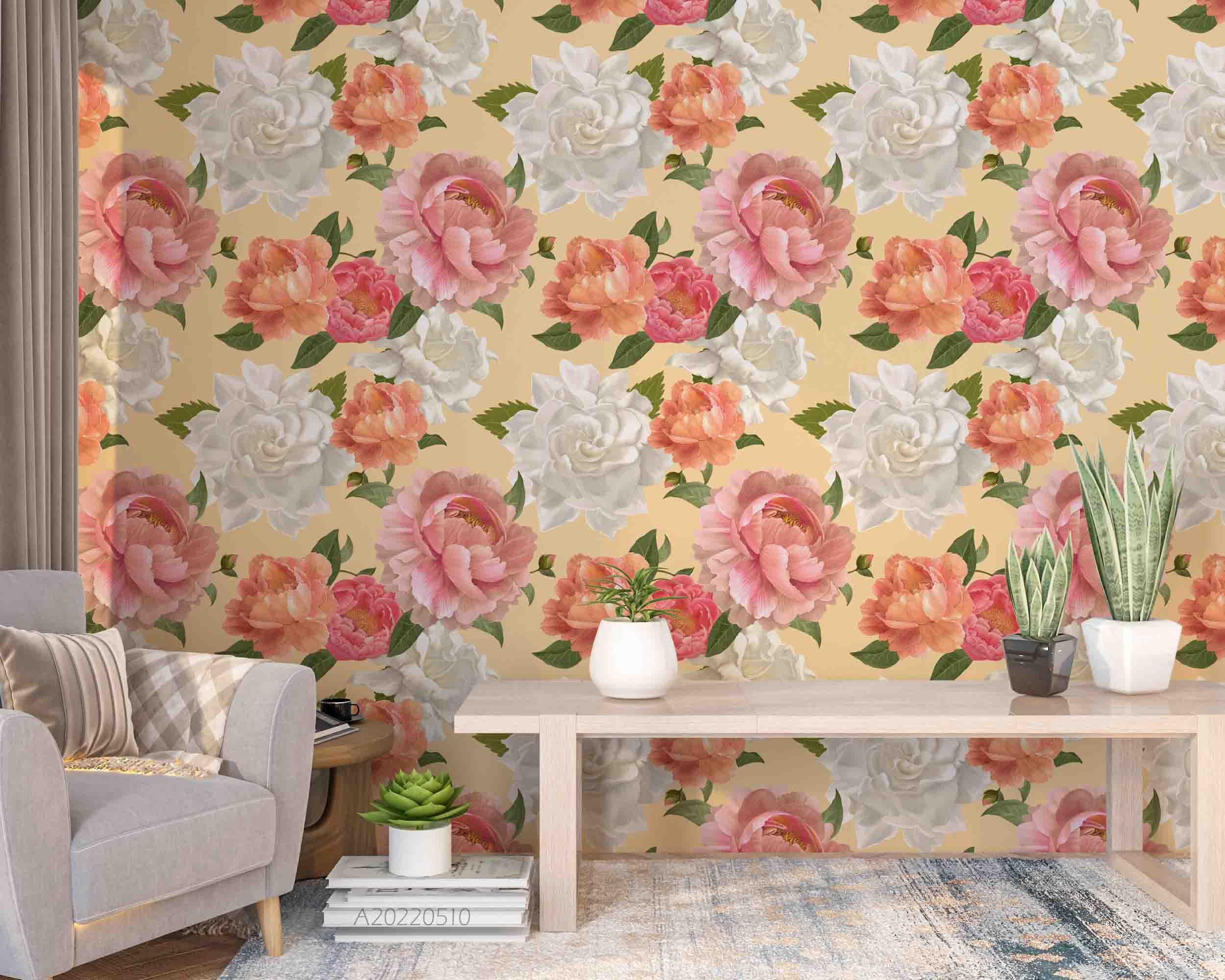 3D Pink Floral Seamless Wall Mural Wallpaper SWW 14- Jess Art Decoration
