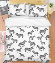 3D Hand Drawn Animal Zebra Quilt Cover Set Bedding Set Duvet Cover Pillowcases 250- Jess Art Decoration