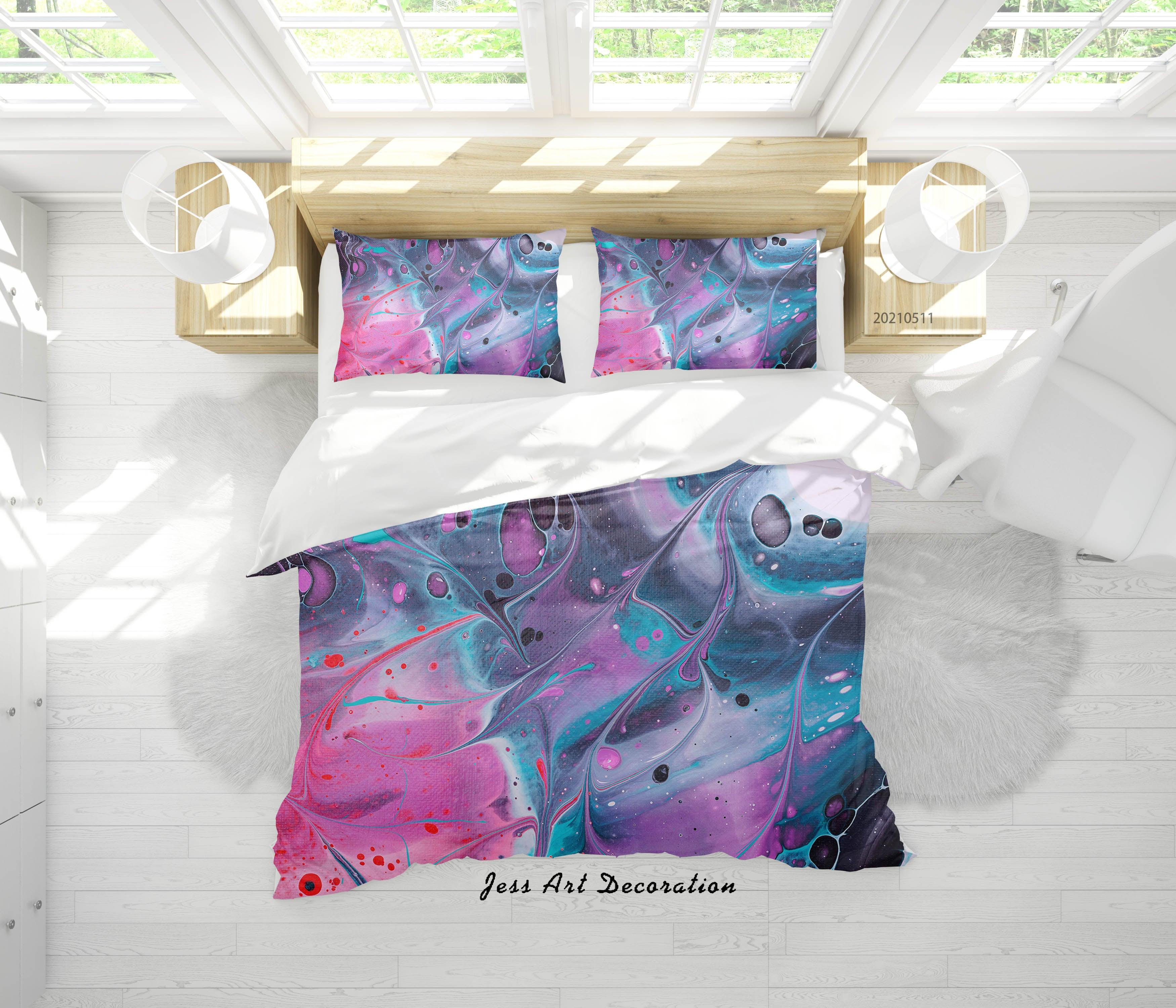 3D Abstract Color Marble Quilt Cover Set Bedding Set Duvet Cover Pillowcases 5- Jess Art Decoration