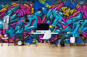 3D Graffiti Abstract Colour Wall Mural Wallpaper WJ 2032- Jess Art Decoration