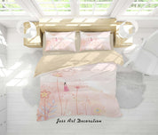 3D Dandelion Girl Pink Painting Quilt Cover Set Bedding Set Duvet Cover Pillowcases A516 LQH- Jess Art Decoration