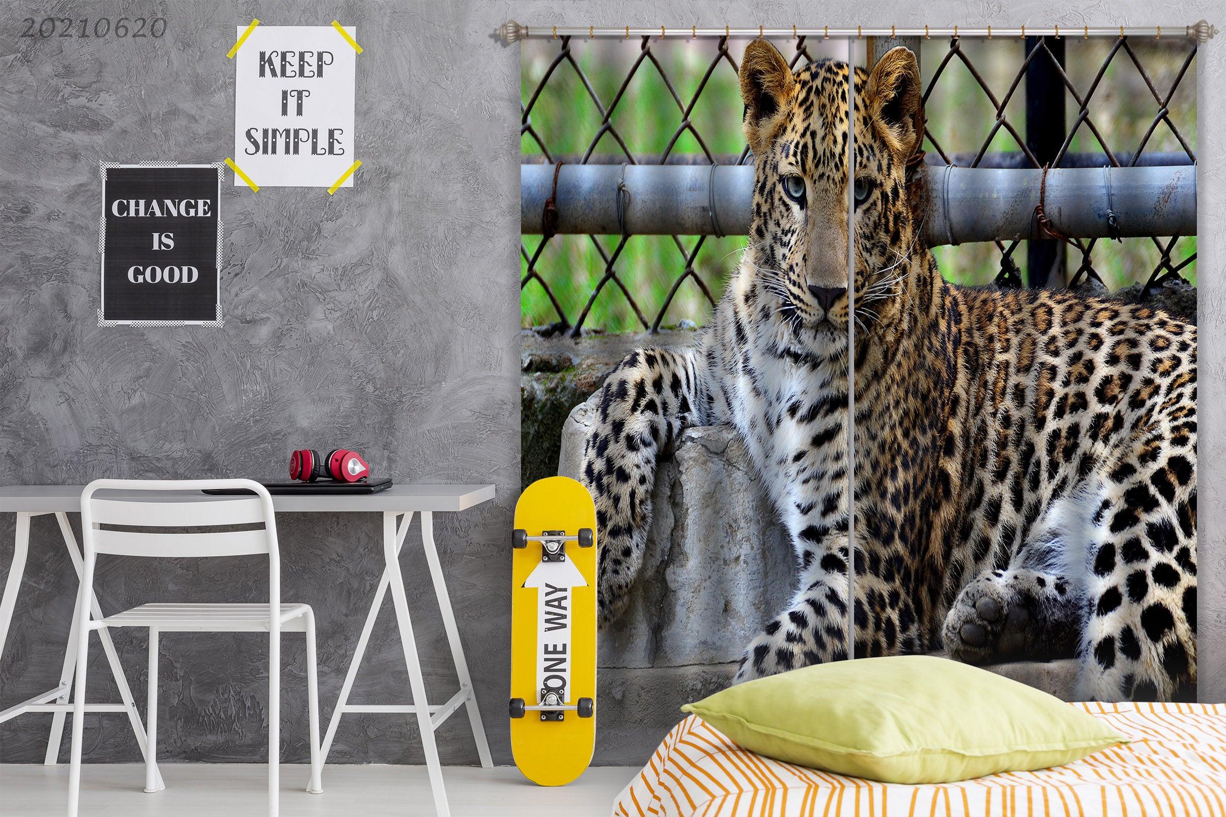 3D Zoo Leopard Pattern Curtains and Drapes GD 828- Jess Art Decoration