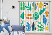 3D Abstract Leaf Pattern Curtains and Drapes LQH 5- Jess Art Decoration
