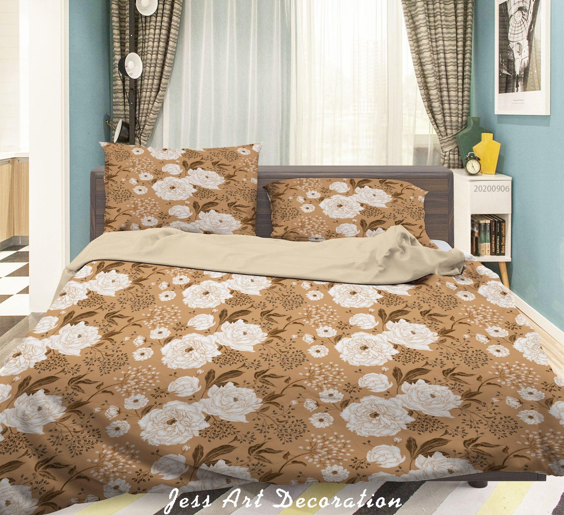 3D Vintage Fresh Leaves Floral Pattern Quilt Cover Set Bedding Set Duvet Cover Pillowcases WJ 3634- Jess Art Decoration