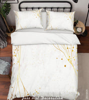 3D Abstract Golden Line Marble Quilt Cover Set Bedding Set Duvet Cover Pillowcases 222- Jess Art Decoration