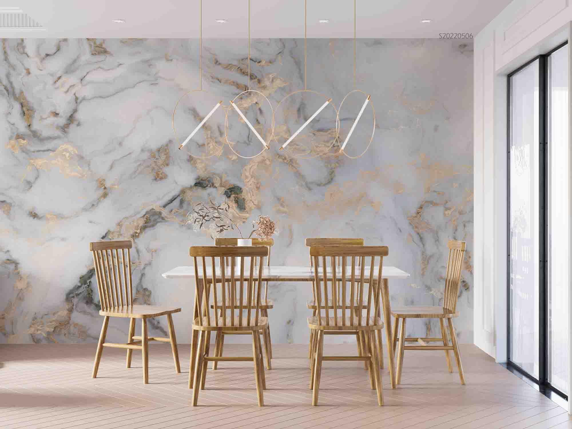 3D Jazz White Gold Marble Texture Wall Mural Wallpaper GD 4659- Jess Art Decoration