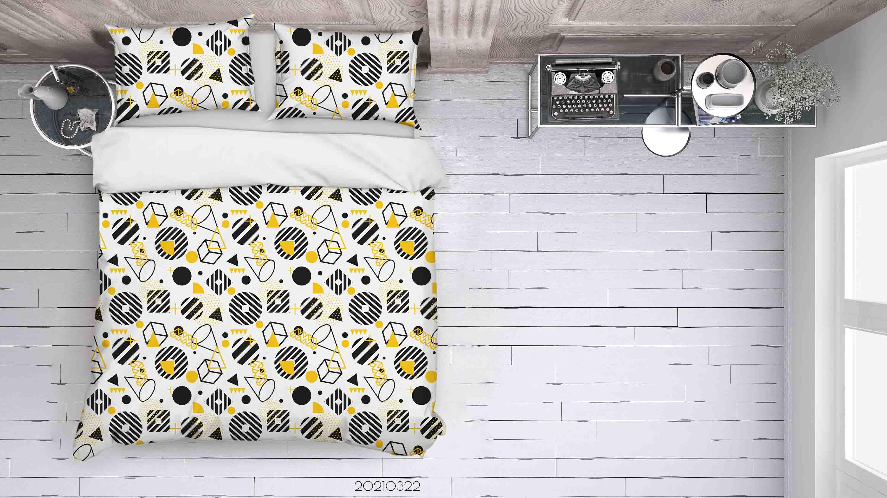 3D Abstract Geometric Pattern Quilt Cover Set Bedding Set Duvet Cover Pillowcases 1 LQH- Jess Art Decoration