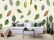 3D Cartoon Leaves Pattern Wall Mural Wallpaper 69- Jess Art Decoration