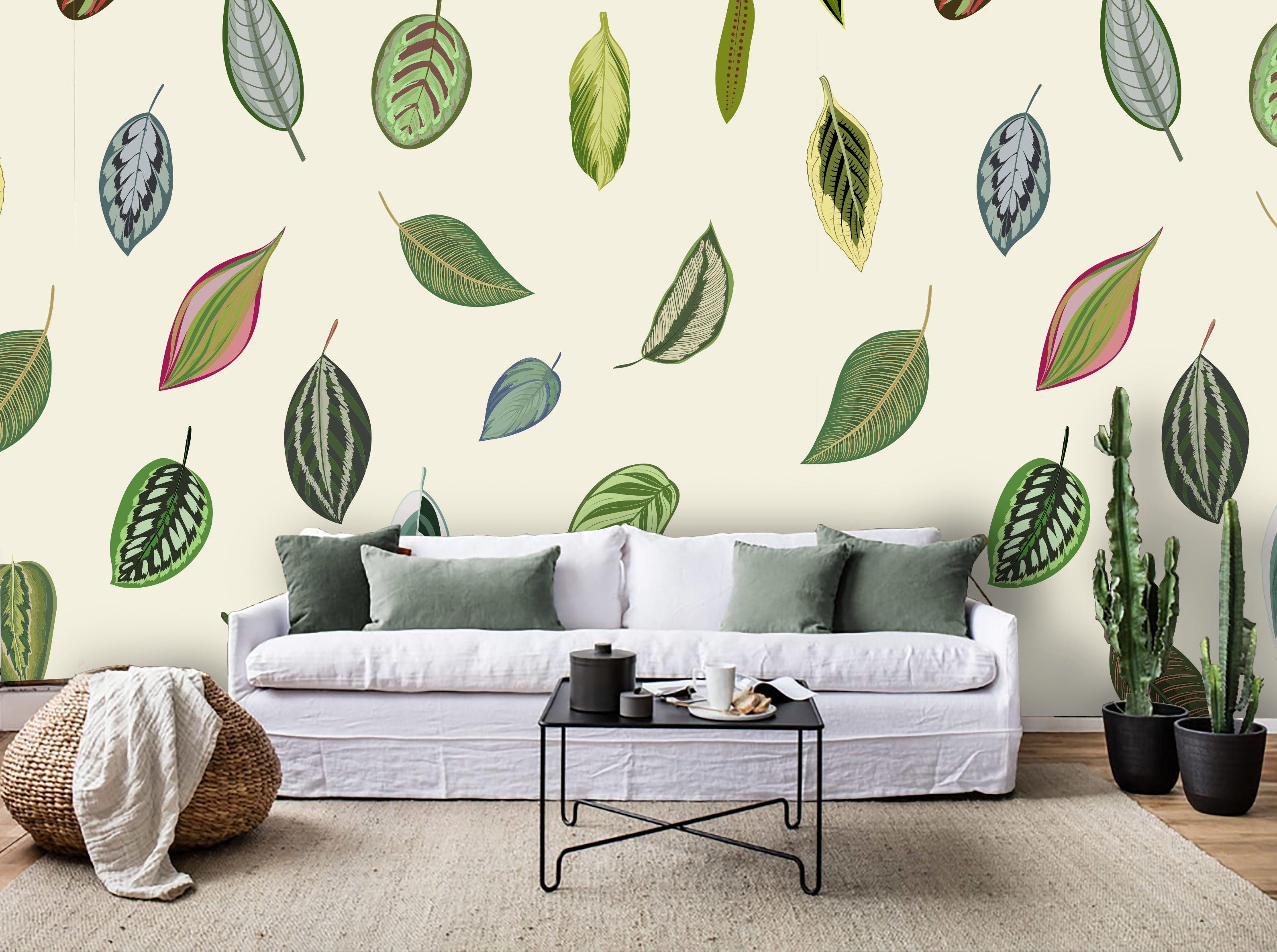 3D Cartoon Leaves Pattern Wall Mural Wallpaper 69- Jess Art Decoration