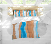 3D Abstract Blue Brown Marble Quilt Cover Set Bedding Set Duvet Cover Pillowcases 25- Jess Art Decoration