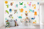 3D animals colorful letters wall mural wallpaper 06- Jess Art Decoration