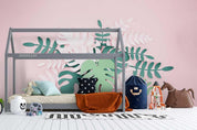 3D Hand Drawn Tropical Leaf Pink Wall Mural Wallpaper LQH 298- Jess Art Decoration