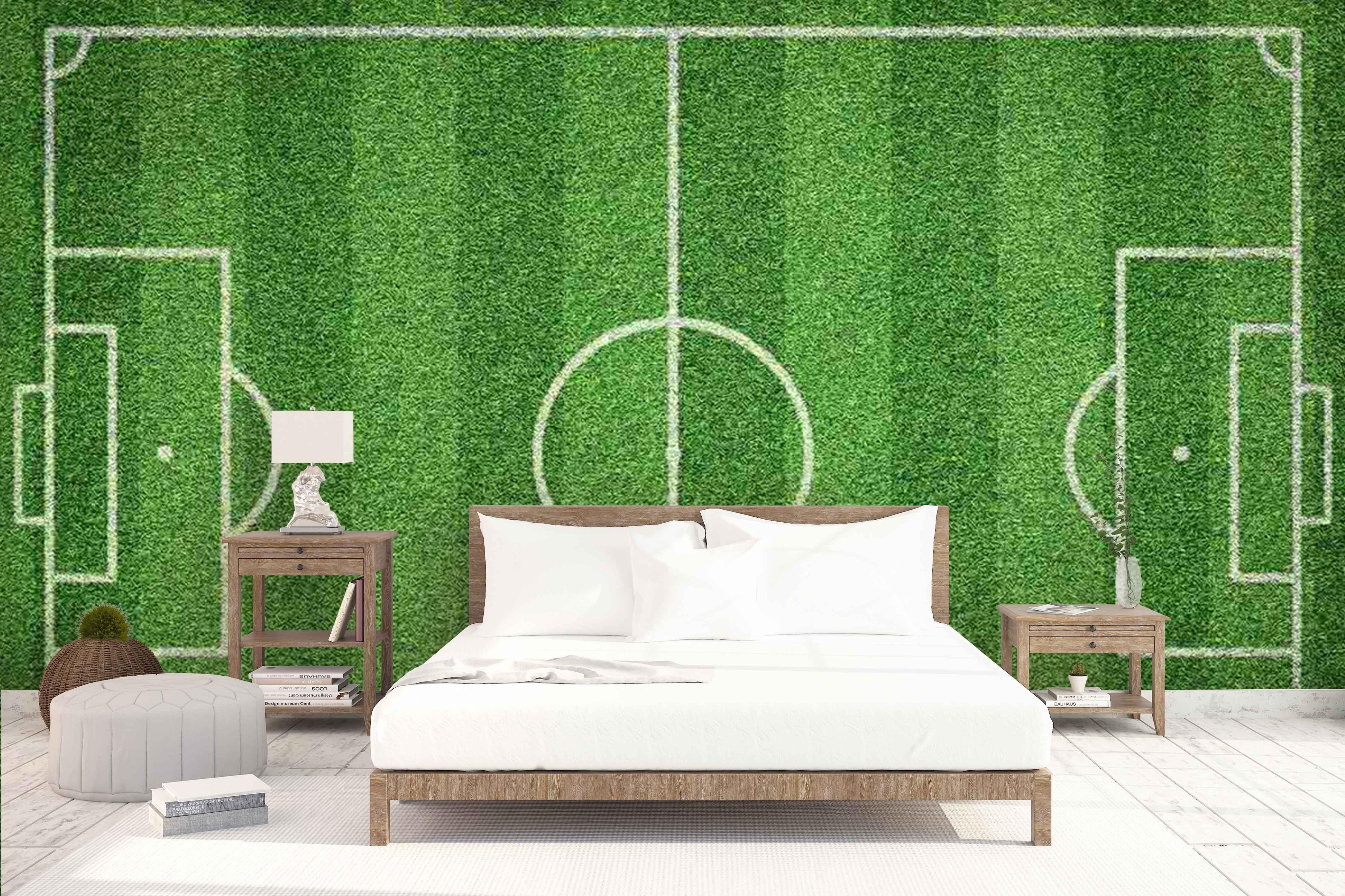 3D green football field wall mural wallpaper 31- Jess Art Decoration