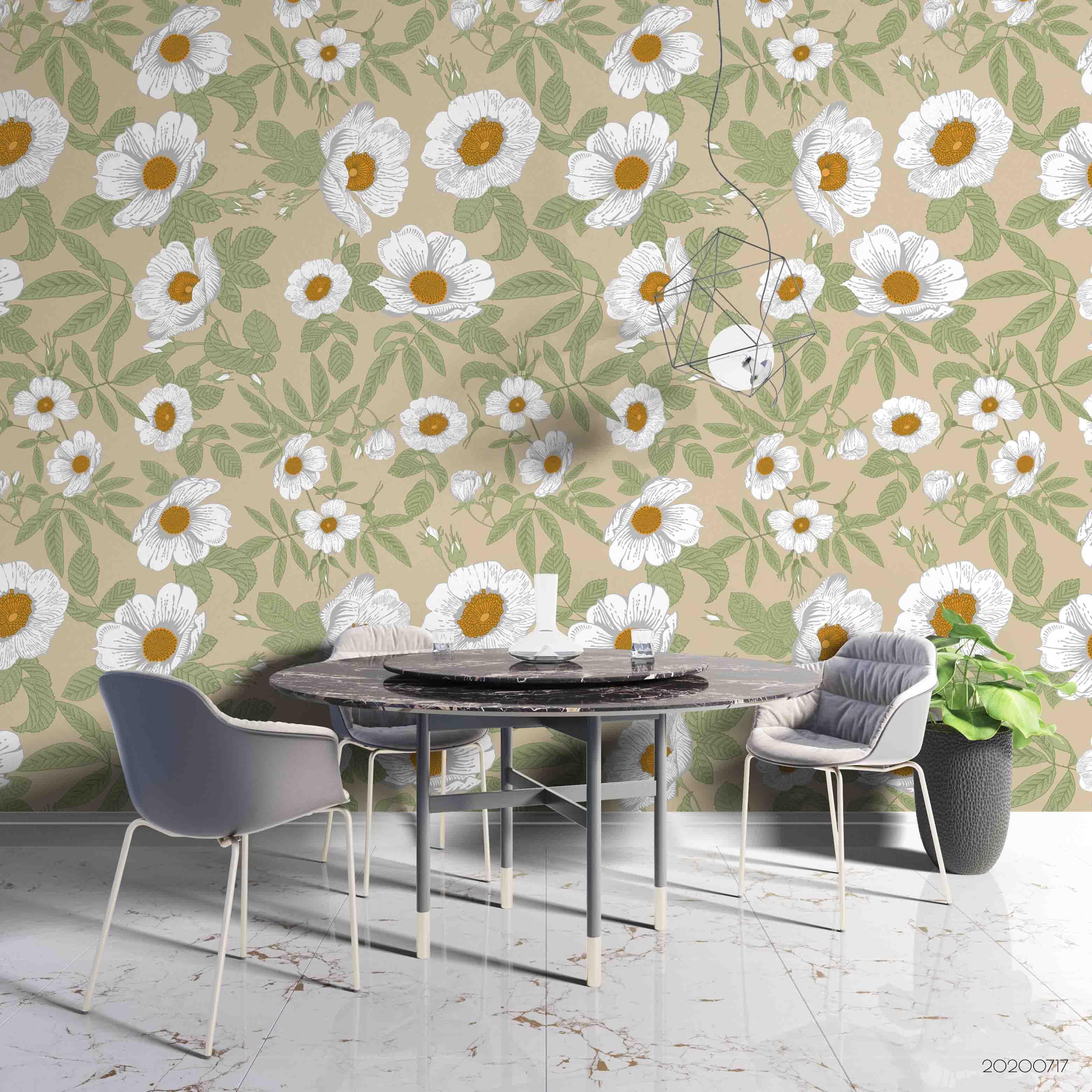 3D White Floral Wall Mural Wallpaper SF72- Jess Art Decoration