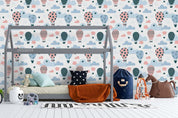 3D Hot Air Balloons Watercolor Pattern Wall Mural Wallpaper WJ 6785- Jess Art Decoration