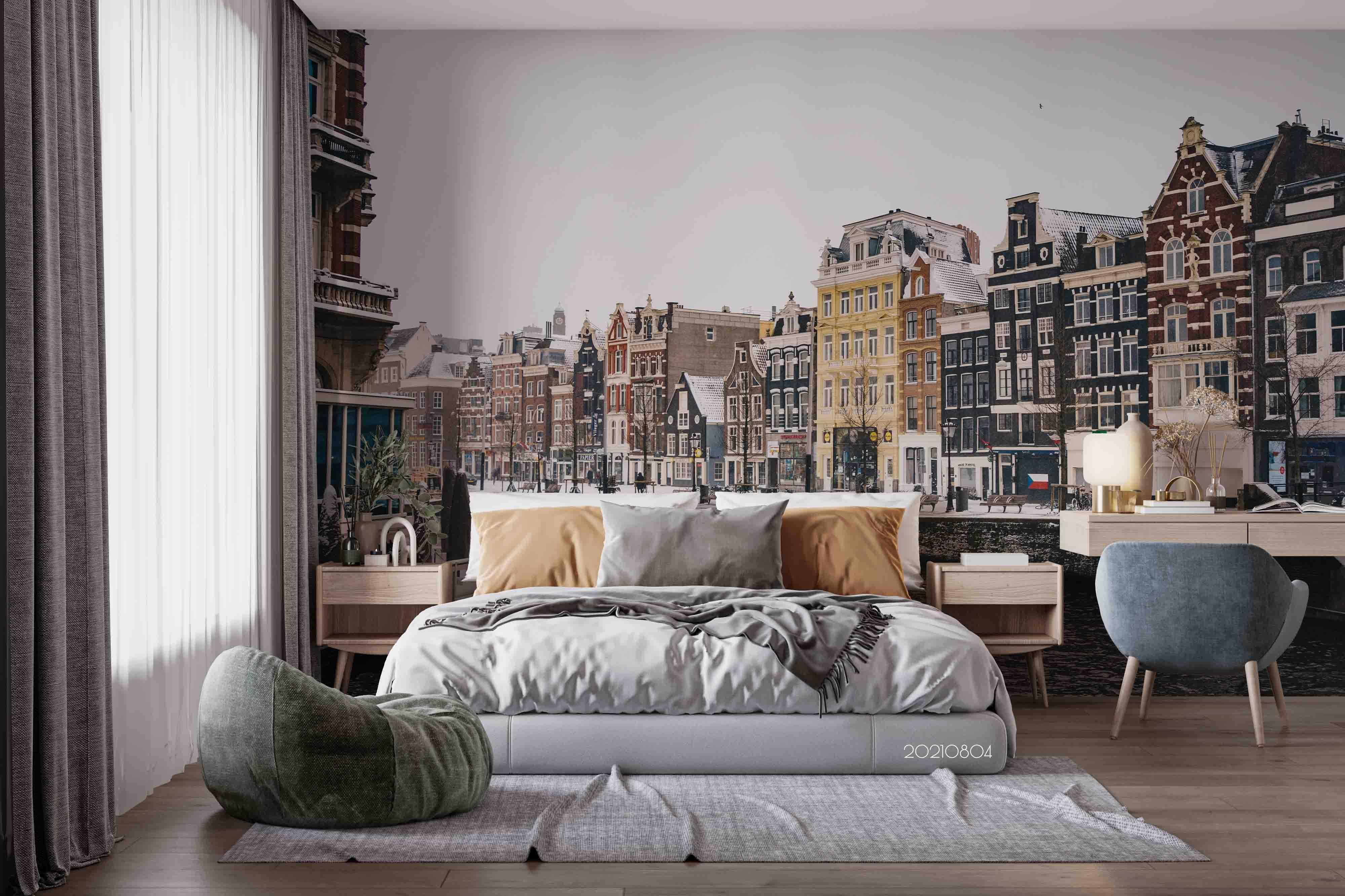 3D Hand-painted Europe Old Architecture Wall Mural Wallpaper SWW4980- Jess Art Decoration