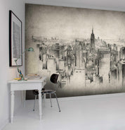 3D Sketch City Wall Ship Mural Wallpaper 10- Jess Art Decoration