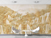 3D Retro Golden Mountain Waterfall Wall Mural Wallpaper LQH 192- Jess Art Decoration