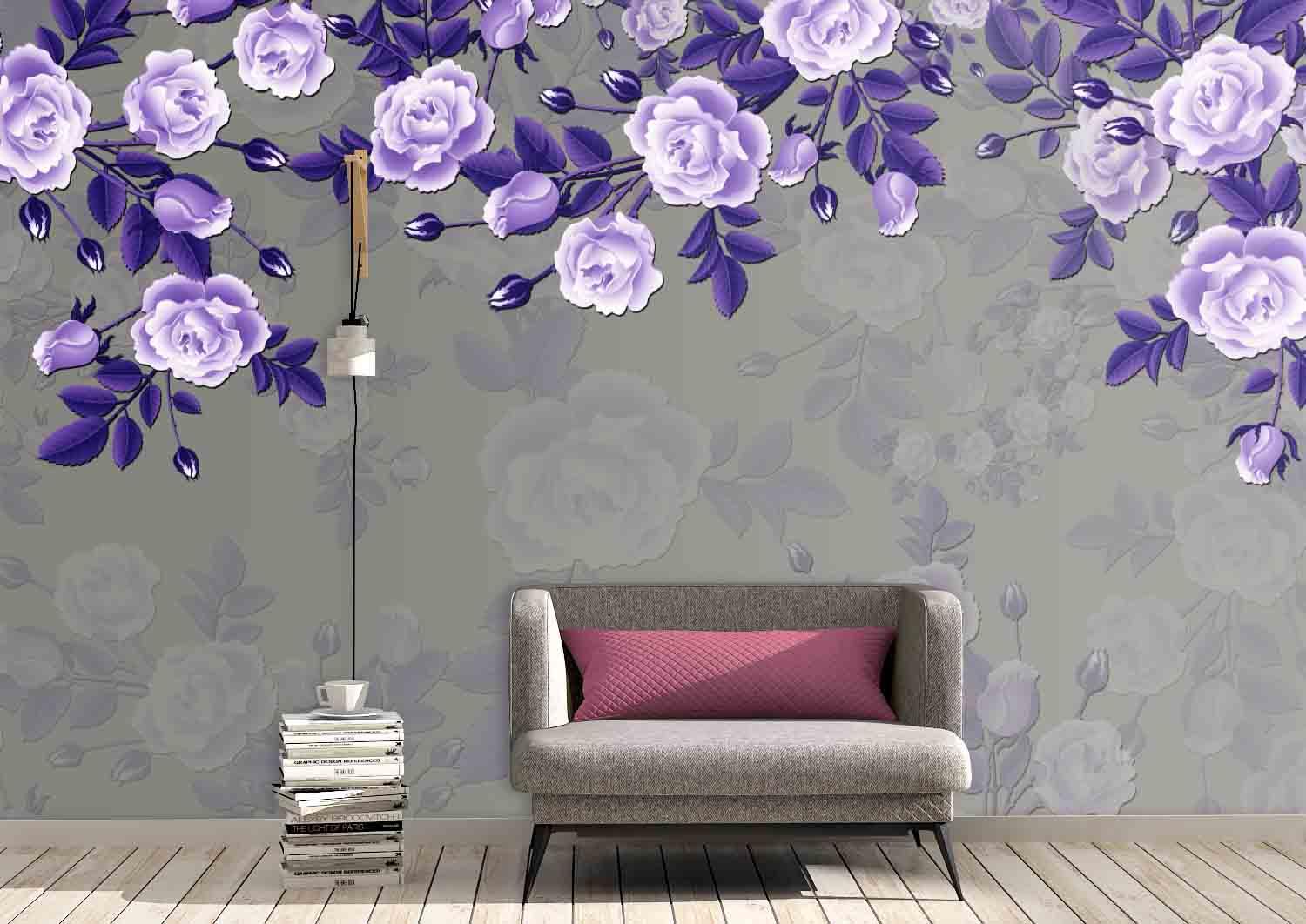 3D Purple Floral Wall Mural Wallpaper 28- Jess Art Decoration