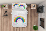 3D White Rainbow Quilt Cover Set Bedding Set Duvet Cover Pillowcases SF83- Jess Art Decoration