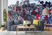 3D Abstract Hand-painted Graffiti Man Profile  Wall Mural Wallpaper SWW1874- Jess Art Decoration