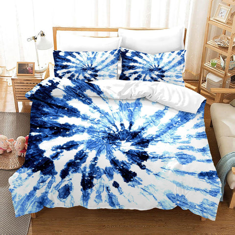 3D Blue Tie Dye Quilt Cover Set Bedding Set Duvet Cover Pillowcases 310- Jess Art Decoration