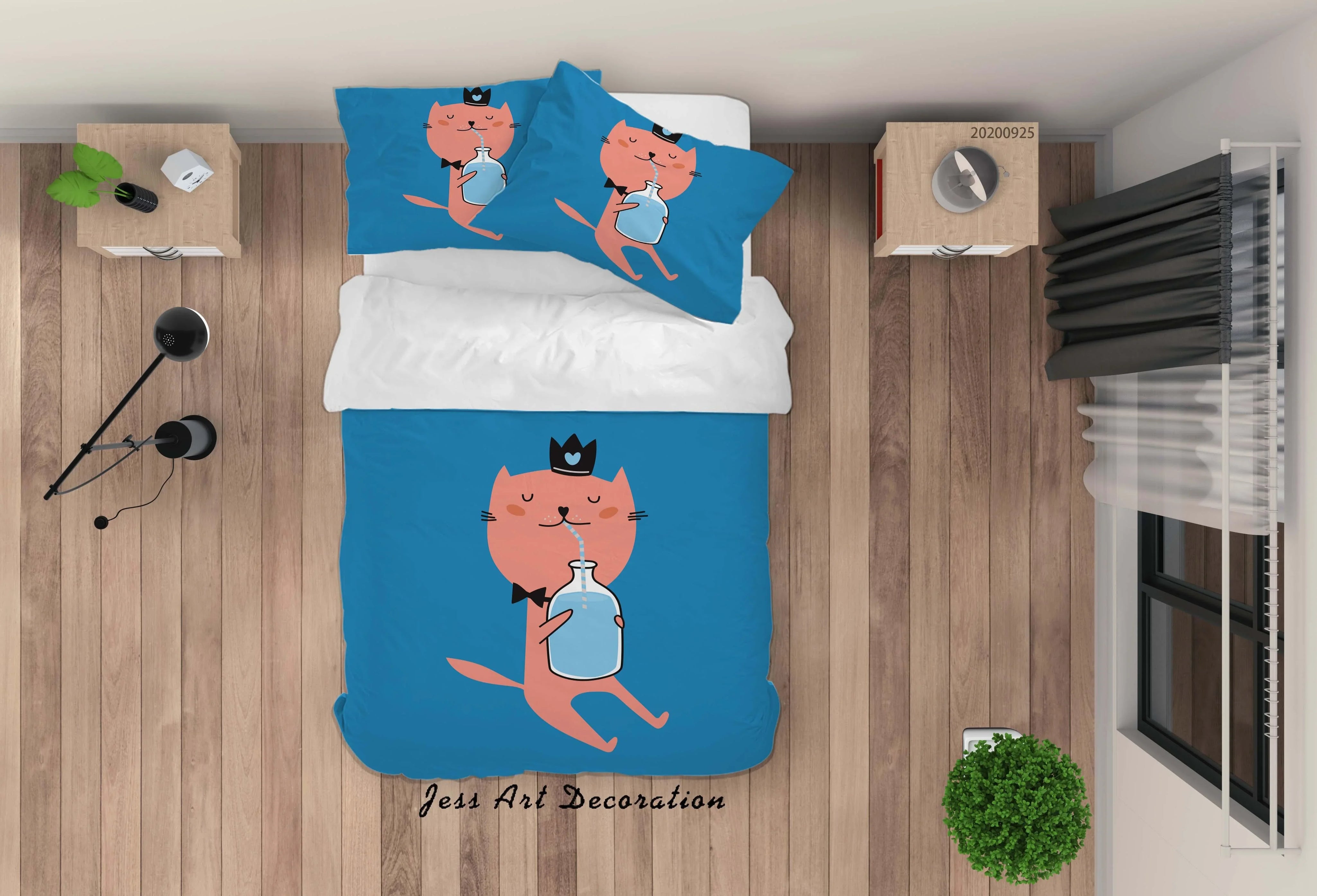 3D Cartoon Animal Cat Pattern Quilt Cover Set Bedding Set Duvet Cover Pillowcases WJ 6490- Jess Art Decoration