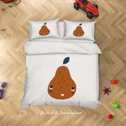 3D White Pear Quilt Cover Set Bedding Set Duvet Cover Pillowcases SF73- Jess Art Decoration