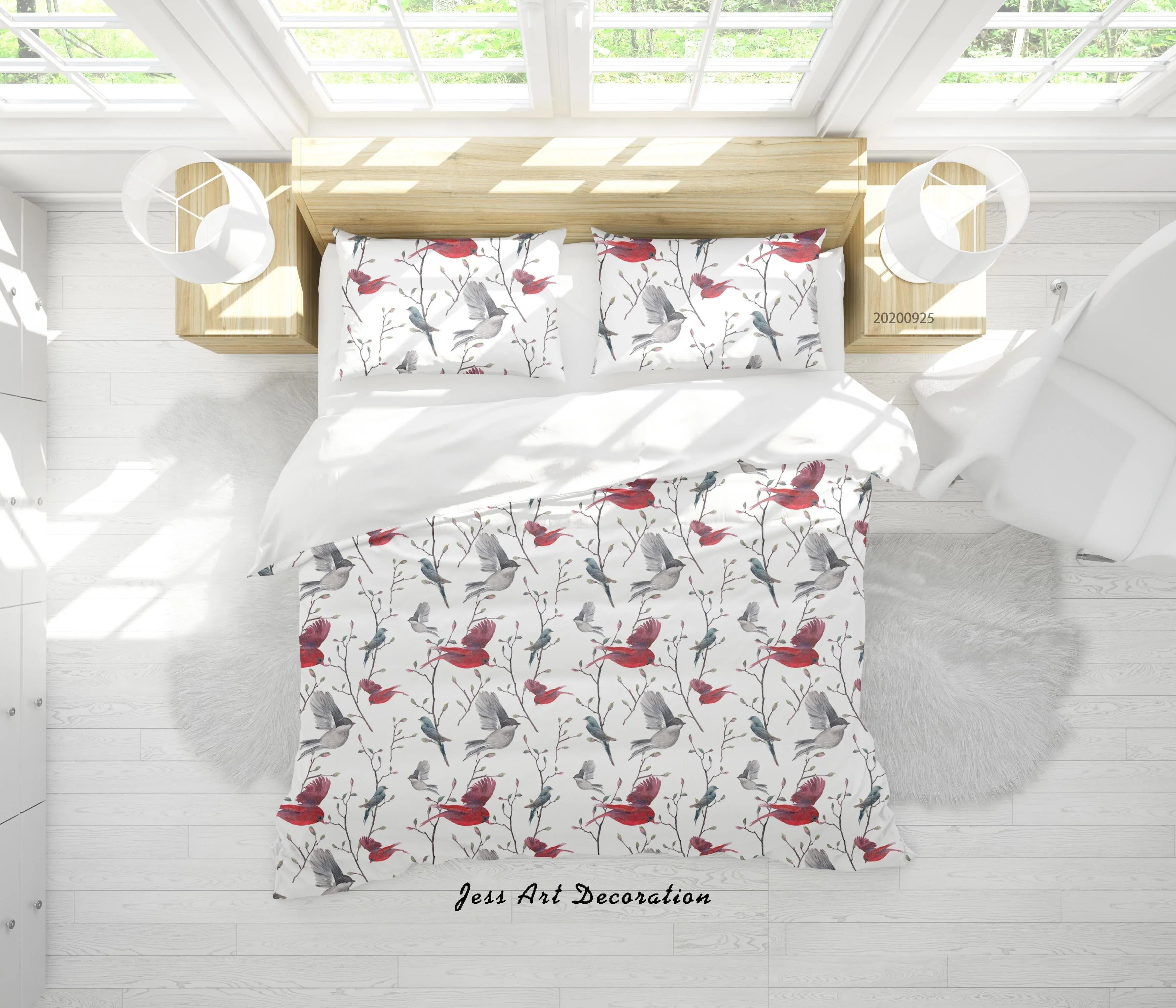 3D Cartoon Animal Bird Pattern Quilt Cover Set Bedding Set Duvet Cover Pillowcases WJ 6460- Jess Art Decoration