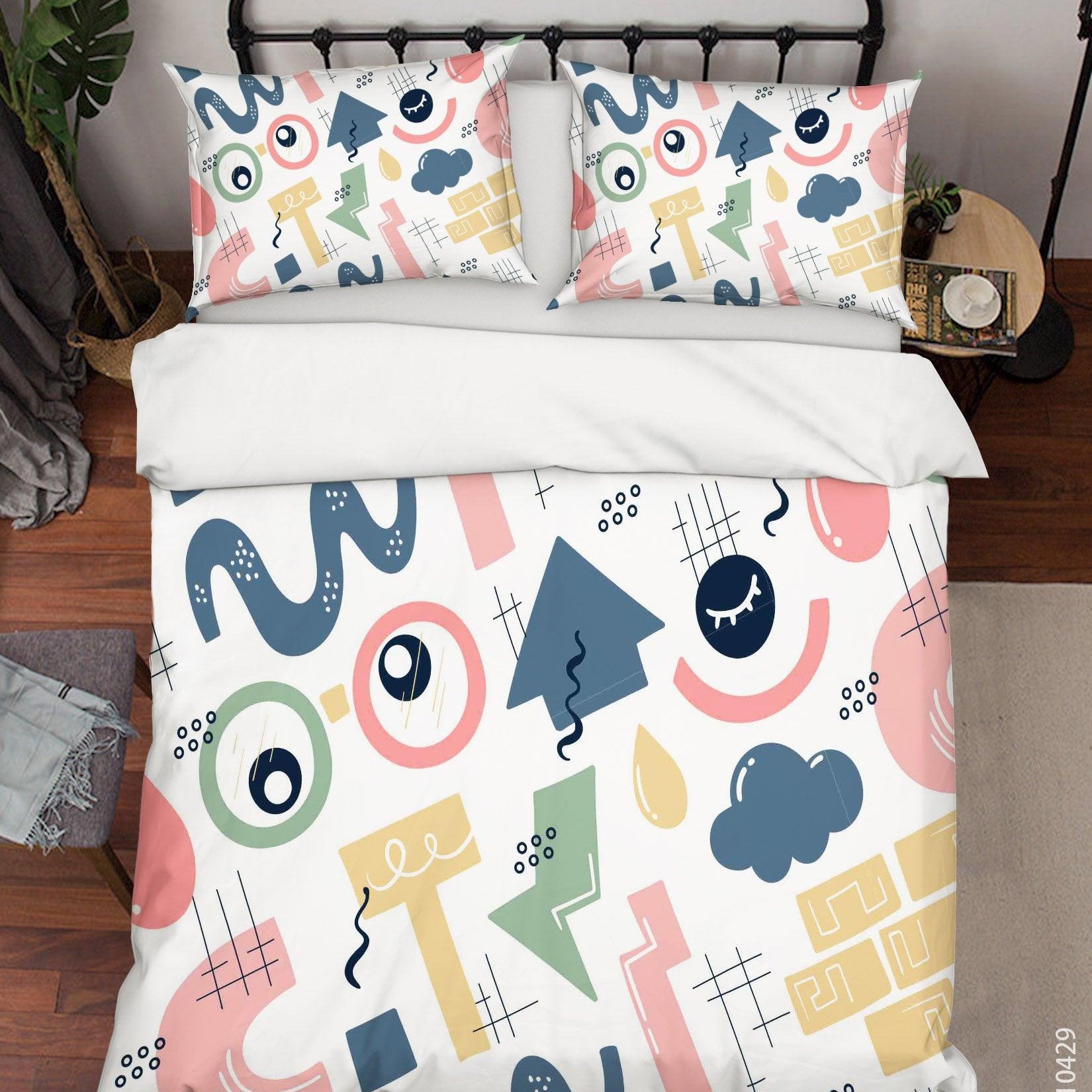3D Abstract Color Geometry Quilt Cover Set Bedding Set Duvet Cover Pillowcases 239- Jess Art Decoration