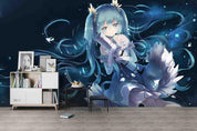 3D Telescope Anime Girl fantasy anime girl telescope mural wall mural wallpaper for teen room - view 3