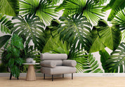 3D Tropical Green Leaf Wall Mural Wallpaper LQH 655- Jess Art Decoration