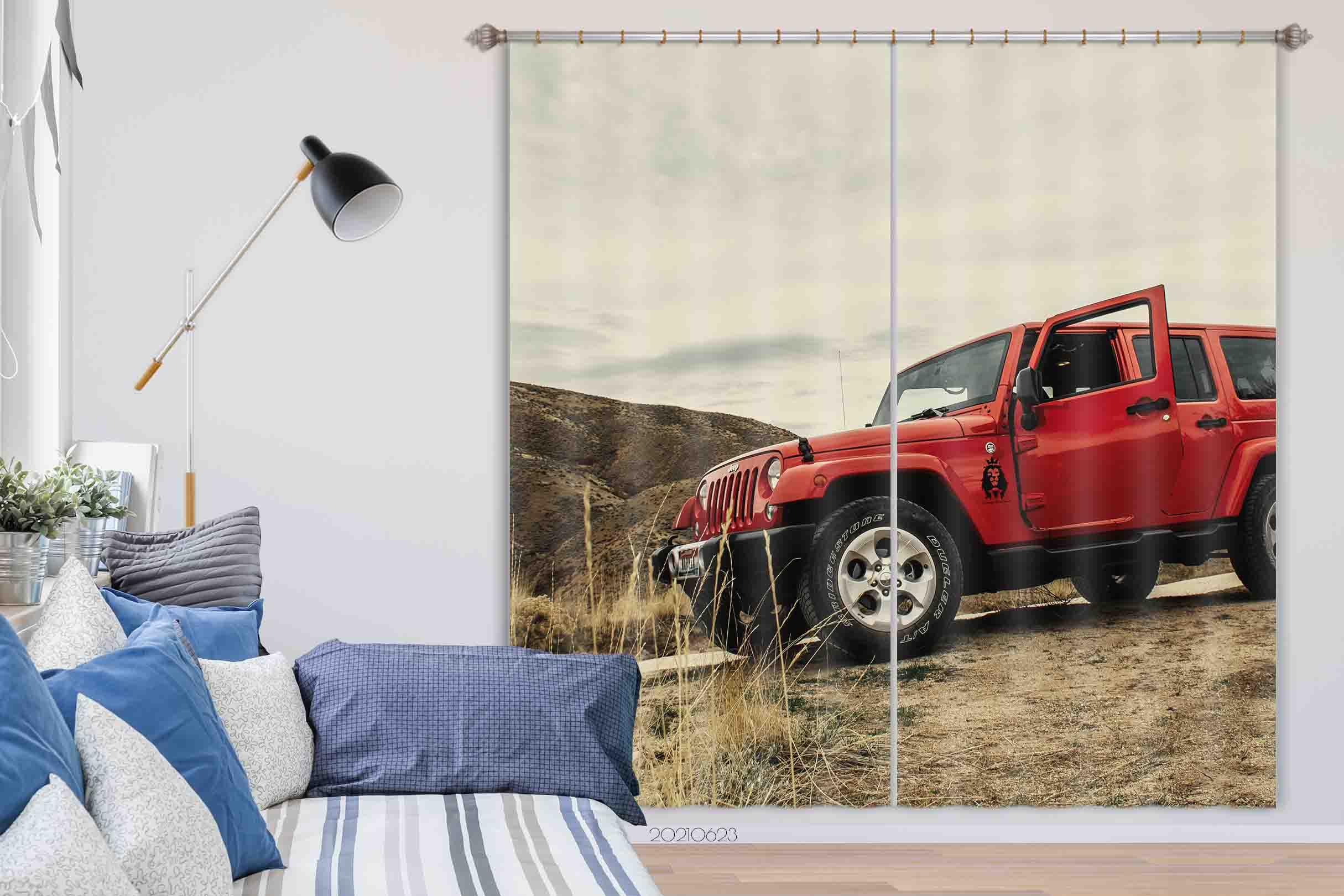 3D Off-Road Vehicle Curtains and Drapes LQH 62- Jess Art Decoration